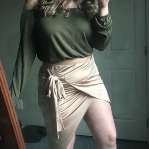 Silky Tie Waist Wrap Mini Skirt NWT